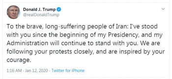 ترامپ از ناآرامی در ایران حمایت کرد