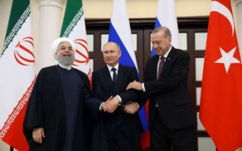 حسن روحانی، ولادیمیر پوتین و رجب طیب اردوغان