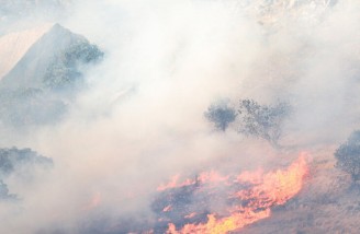 آتش در منطقه حفاظت‌شده خائیز
