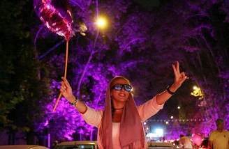 جشن هواداران روحانی در نقاط مختلف ایران