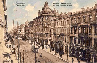 خیابان مارشالکوف در ورشو، سال ۱۹۱۲