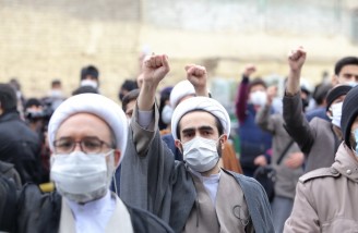 تجمع اعتراضی طلاب قم در پی ترور شهید فخری‌ زاده 