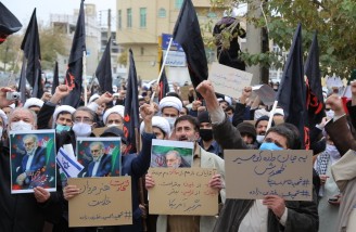 تجمع اعتراضی طلاب قم در پی ترور شهید فخری‌ زاده 