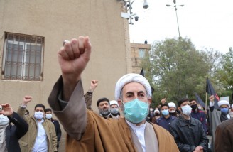 تجمع اعتراضی طلاب قم در پی ترور شهید فخری‌ زاده 