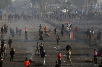 خیابان‌های بغداد زیر پای معترضان