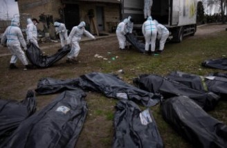 اجساد بیش از ۹۰۰ غیرنظامی در اطراف شهر کی‌یف کشف شد